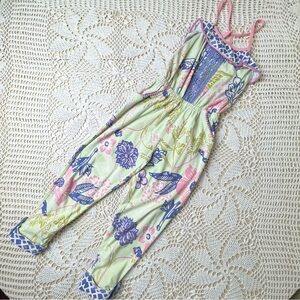 Matilda Jane Girls 6 Years Green Floral Summer Strappy Long Romper